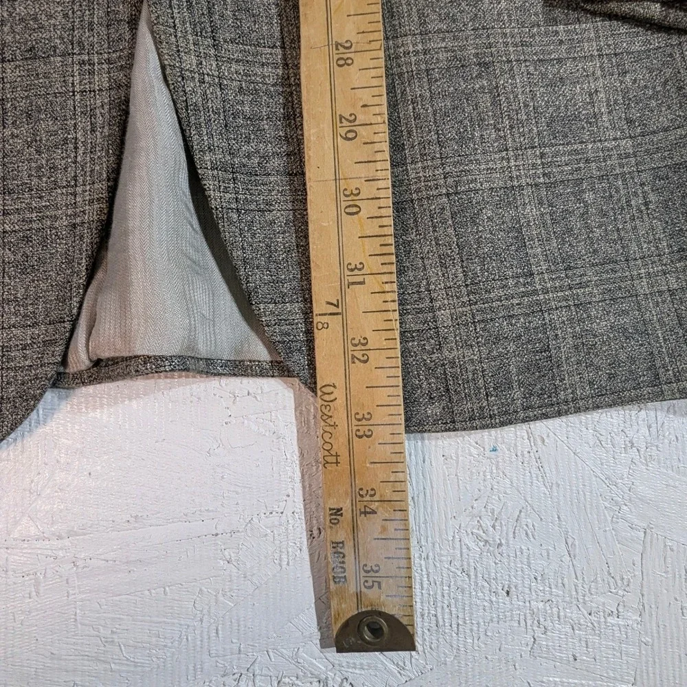 Jack Victor‎ Montreal Wool Blazer 43L Gray Plaid Sport Coat READ